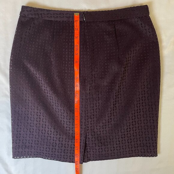 Banana Republic Pencil Mini Skirt Size 8 Purple Plum Laser Cut Lined Back Zip - Picture 9 of 11